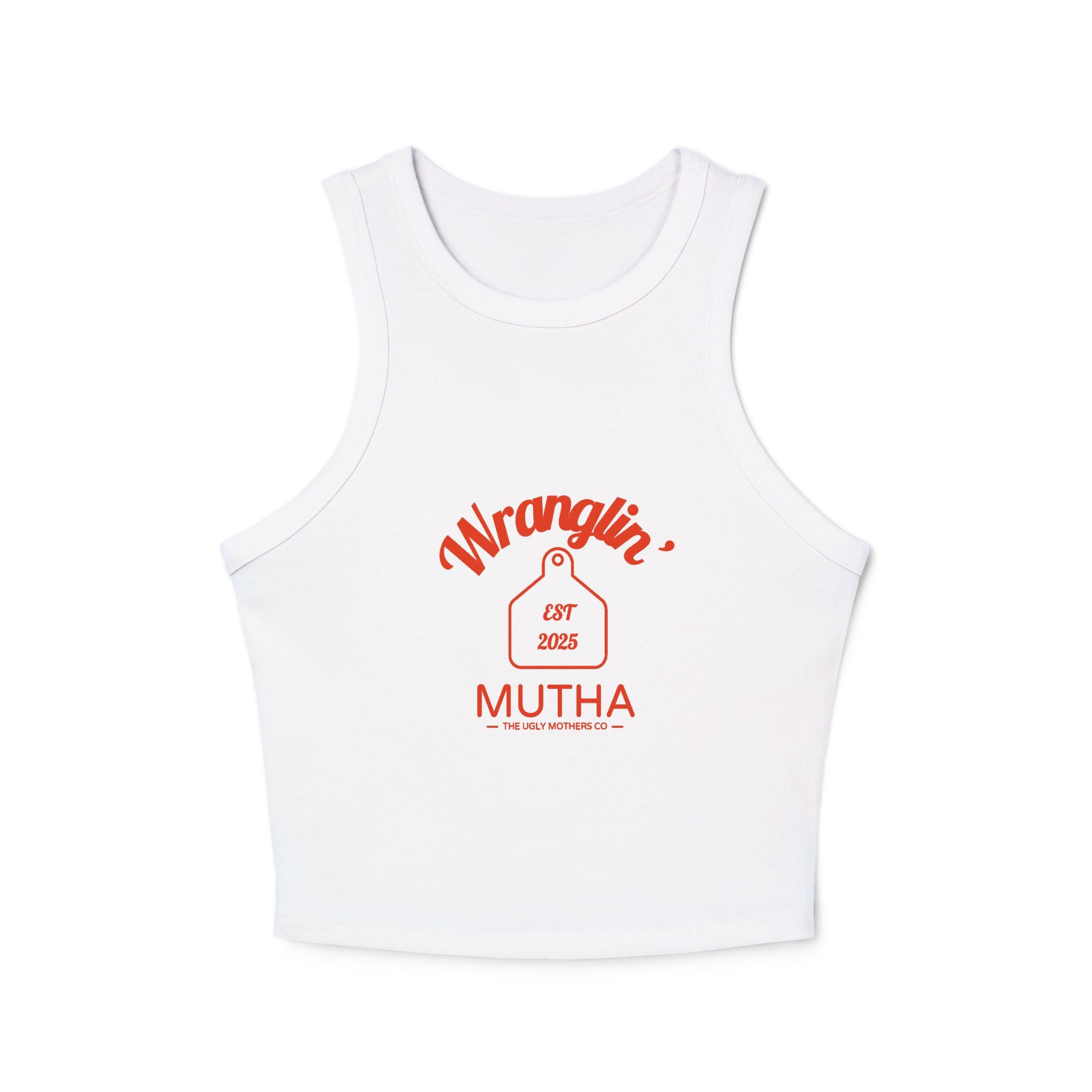 Wranglin' Mutha Cow tag Racerback