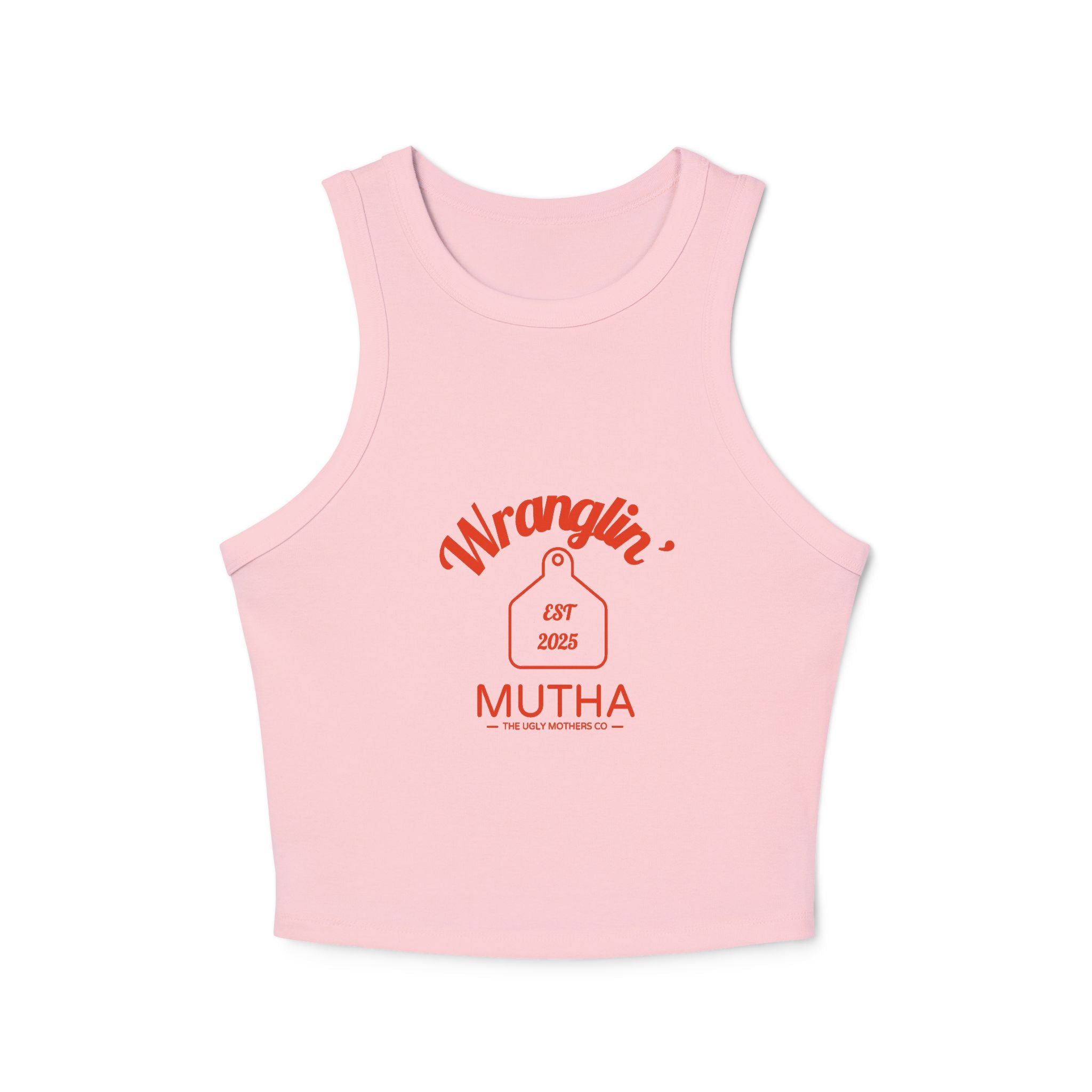 Wranglin' Mutha Cow tag Racerback