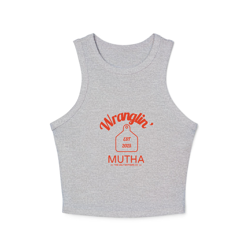 Wranglin' Mutha Cow tag Racerback